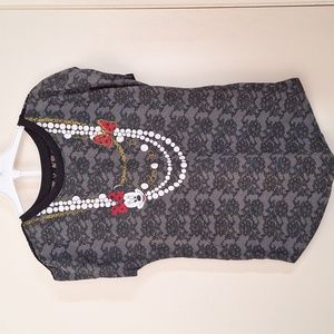 Girl's DISNEY MINNIE MOUSE Size XL Lacey Graphic T-Shirt